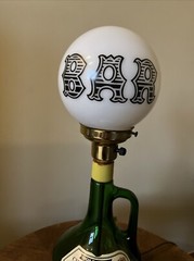 Vintage Handmade Wine Bottle Electric Table Lamp Charles Fournier 1/2 Gallon