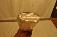 Vintage 1/2 pint Clear Glass Wine ? Bottle, Screw top, No Label. see Picture
