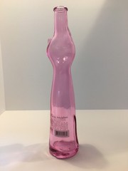 Pink Glass Cat Shaped Wine Bottle Empty 2006