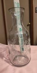 Vintage Paul Masson Since 1852 ~ 36 oz Glass Carafe Decanter Grape Leaf Design