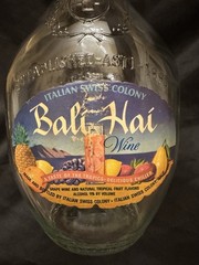 Vintage 1970 Italian Swiss Colony Bali Hai Half Gallon Wine Bottle w/ Cap