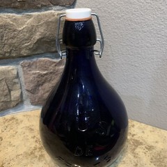 Vintage Hand Blown Casadis Milano Cobalt Blue « Jus de Fruits » Glass Jug Italy