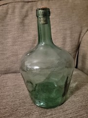 Vtg VIRESA Green Blue 10&Prime; Wine Jug Viresa Glass Bottle Carbon Demijohn Terrarium