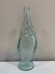 Vtg Empty Italian Fish Shaped Wine Bottle 13&Prime; Pescevino Glass Beach Nautical