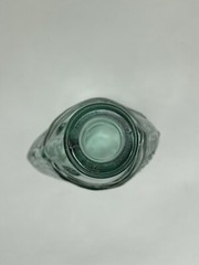 Fish Shaped Vintage Light Green/Blue Glass Wine Bottle Decanter 10” Tall