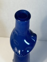 Rheinhessen Riesling Glossy Royal Blue Happy Cat Empty Wine Bottle 13&Prime; Tall 2018