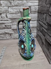 12&Prime; Ceramic Wine Genie Fantasy Bottle Pirate Decor Halloween Prop Jar Figurine