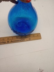 Nice Vtg Casadis Milano Cobalt Blue « Jus de Fruits » Glass Wine Jug Italy Look