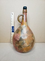 Vintage Green Glass Almaden Est. 1852 Half Gallon Empty Wine Bottle Papermached
