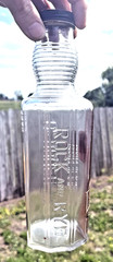 ANTQIUE ORIGINAL “ MANY BLANC “ ROCK- RYE PAPER LABEL LIQUOR EMPTY BOTTLE !!
