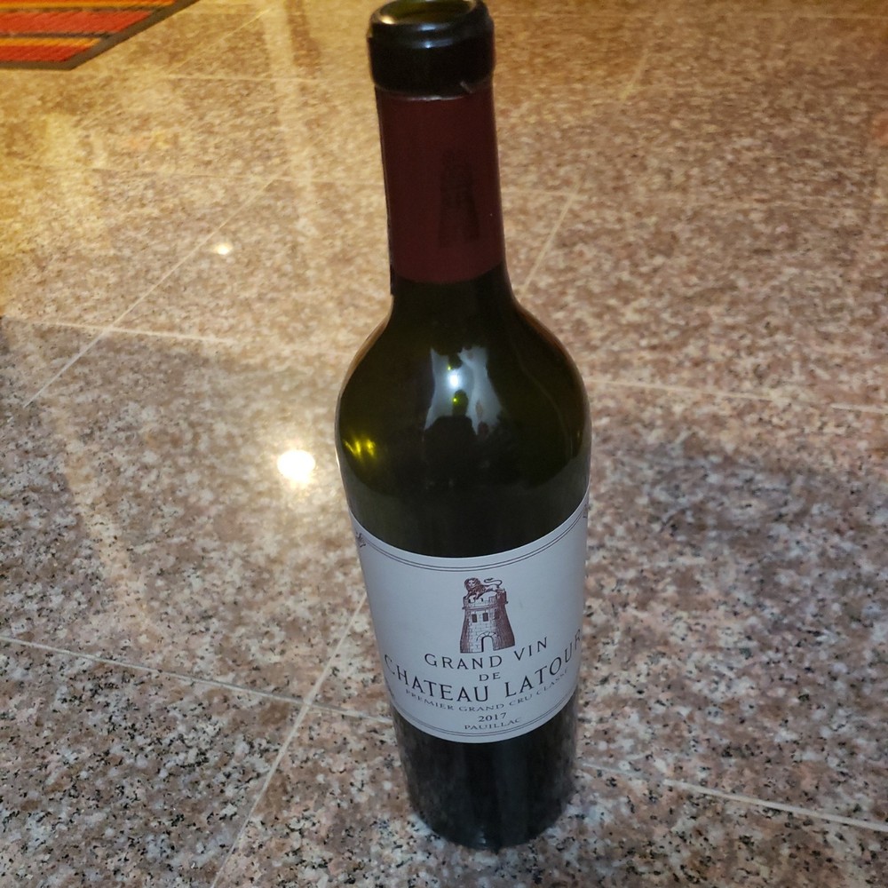 empty bottle of Grand Vin de Chateau Latour 2017