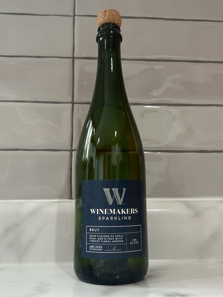 Empty Beautiful Green 750mL Winemakers Sparkling Brut Wine Bottle With Cork