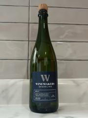 Empty Beautiful Green 750mL Winemakers Sparkling Brut Wine Bottle With Cork
