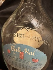 Vintage 1970 Italian Swiss Colony Bali Hai Half Gallon Wine Bottle w/ Cap