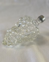 Vintage Bunch of Grapes Shaped Clear Glass Bottle Made In France Approx 6” Long