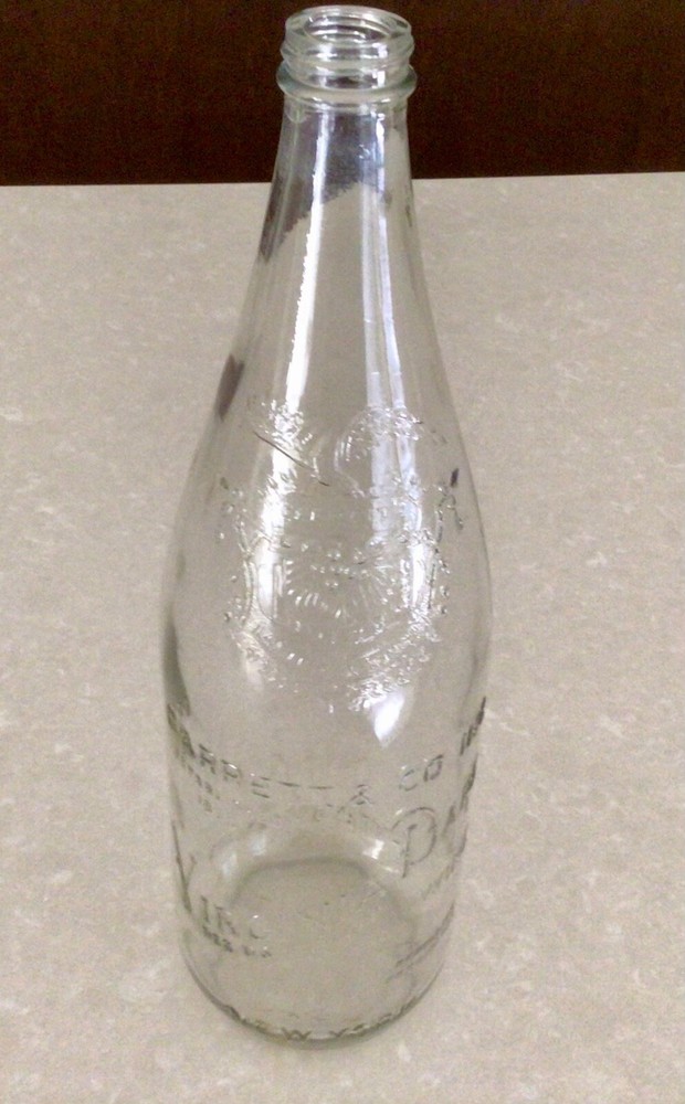 VTG VIRGINIA DARE 1/2 GAL GARRETT & CO WINE LARGE ORNATE GLASS BOTTLE NEW YORK