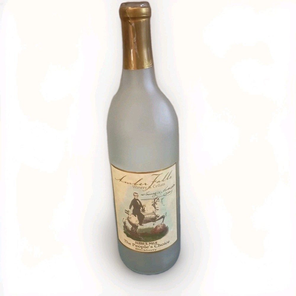 Lot Of 5 Amber Falls James K. Polk The Peoples Choice Frosted Wine Bottle.