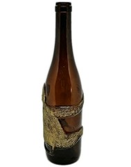 Decorative collectible empty wine bottle Baden AffentalerGold painted 3-D Monkey
