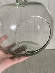 Glass Demijohn Carboy Apple Pumpkin Shaped Wine Jug Terrarium Planter 6.5&Prime;