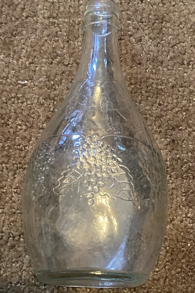 VTG 11.25” Tall Grape Glass Wine Bottle, Women Bros Inc Philadelphia, PA, NO CAP