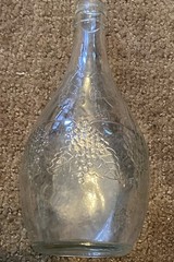 VTG 11.25” Tall Grape Glass Wine Bottle, Women Bros Inc Philadelphia, PA, NO CAP