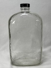 VTG Half Gallon Garretts American Wine CLR Glass Bottle Embossed Grapes 10&Prime; Tall