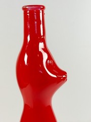 Rheinhessen Riesling Cat Shape Red Glass Wine Bottle 2020 Empty 13&Prime; Tall