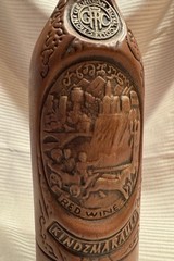 Kindzmarauli Georgian Ceramic Clay Pottery Red Wine Bottle Empty 3-D Design