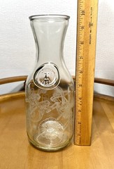 Paul Masson Clear Wine Decanter Norman Kosarin 1989 Etched Cherubs Grapes