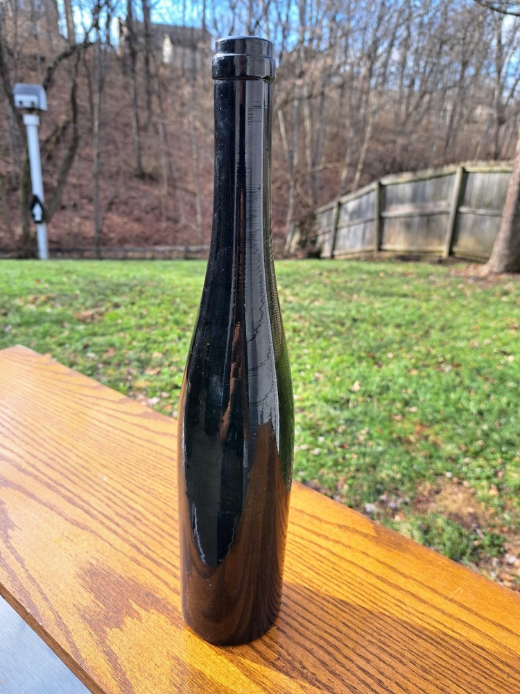 Antique Hock Wine Bottle Dark Teal