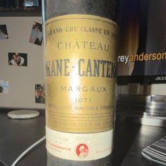 Château Brane-Cantenac Margaux 1971 Green Collectible Wine Bottle 24 oz Vintage
