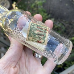 VTG 1940 Empty Grandpa Meier&rsquo;s American Apple Wine Mini Bottle w Ohio Tax Stamp