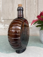 Vintage Dark Amber Vinex Wine Bottle Round Bango Cork Stopper