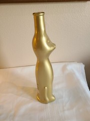 Happy Cat Gold Moselland Rheinhessen Riesling Empty Glass Wine Bottle