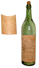 Ja Hennessy Cognac, 2 Star SO, Antique Bottle, France/Germany, Etched Glass Cork