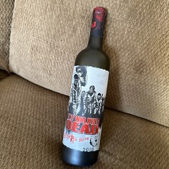 Empty Wine Bottle From 2016 “The Walking Dead” Blood Red Blend