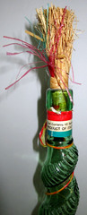 Vintage Italian Chianti Wine Bottle 20 Inch Green Glass With Rattan & Cork