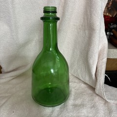 Vintage 3 Liter Green Glass Wine Jug 12 Inch Tall Decor