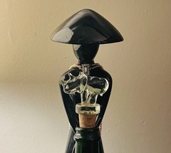Perrier-Jouet 1979 750ml Fleur De Champagne Empty. Vntg Hand Painted Rhino Cork