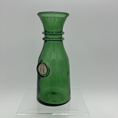 Vintage Italian Emerald Green Glass Serving Container Roman Cameo Made in Italy