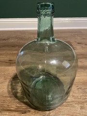 Vintage Viresa MCM 5L Green Glass Demijohn Boho Wine Oil Spain Decorative P Mark