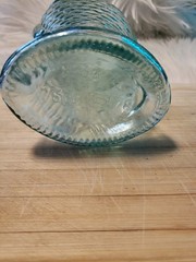 VTG Italian Fish Shaped Wine Bottle Aqua Glass Beach Nautical 13&Prime; . MINT