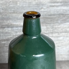 Vintage J M Da Fonseca Azeitao Green Painted Glass Bottle