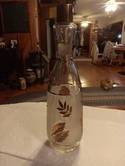 frosted gold leaf sake bottle. 280