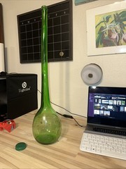Very Old Huge GREEN Vintage Bottle ( Wine Bottle From Italy ) Not Sure