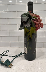 Vampire Wine Bottle with Red Tipped lights Grapes Leaves – UNIQUE & COOL!