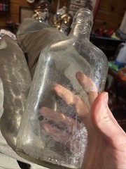 Vintage Antique Clear Glass One Pint Wine Bottle