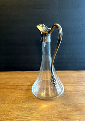 Handblown Glass & Pewter Carafe Decanter by Jean Goardere Wine Made in France