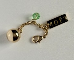 Moët Chandon Imperial Golden Sphere Charm Glass Marker With A Green Crystal Bead