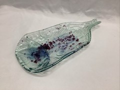 Large Slumped Wine Bottle – Dark Red and Purple